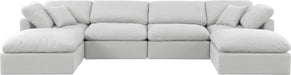 Indulge - Linen 6 Piece Modular Double Chaise Sectional - White - Simple Home Plus