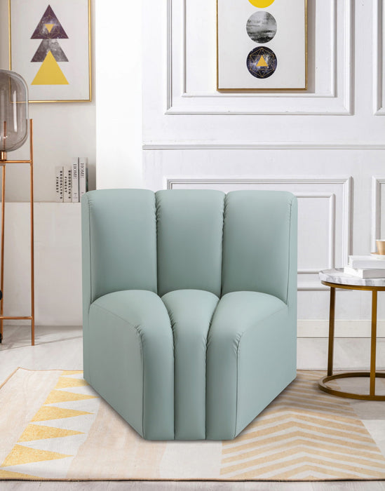 Arc - Faux Leather Curved Corner Chair - Simple Home Plus