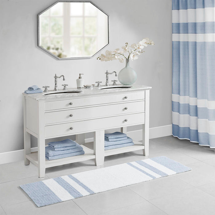 Spa - 24" x 72" Reversible Bath Rug - Blue - Simple Home Plus