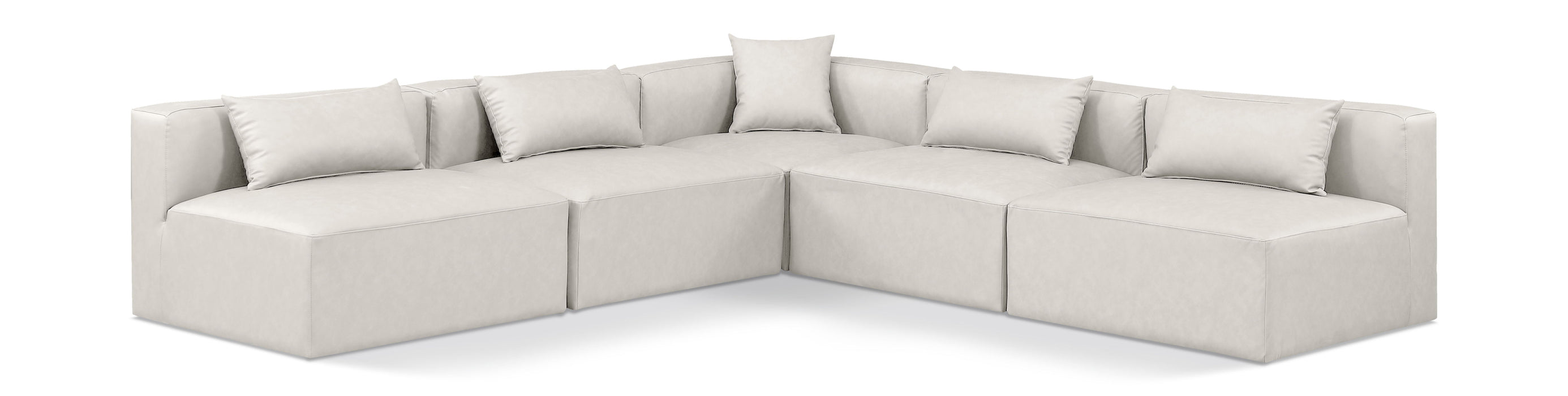 Cube - 5 Piece Modular Corner Armless Sectional - Simple Home Plus