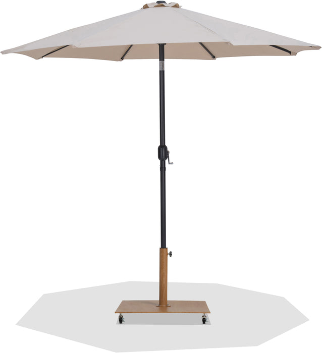 Fiji - Aluminum Patio Umbrella With Square Teak And Black Base - Simple Home Plus