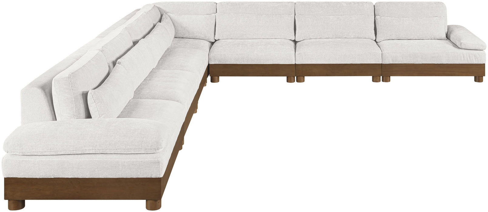 Turin - Chenille Fabric Upholstered Modular Sectional - Cream - Simple Home Plus