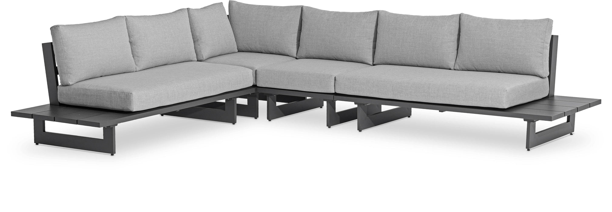 Maldives - 4 Piece Water Resistant Outdoor Patio Modular Sectional With Gray Base - Simple Home Plus