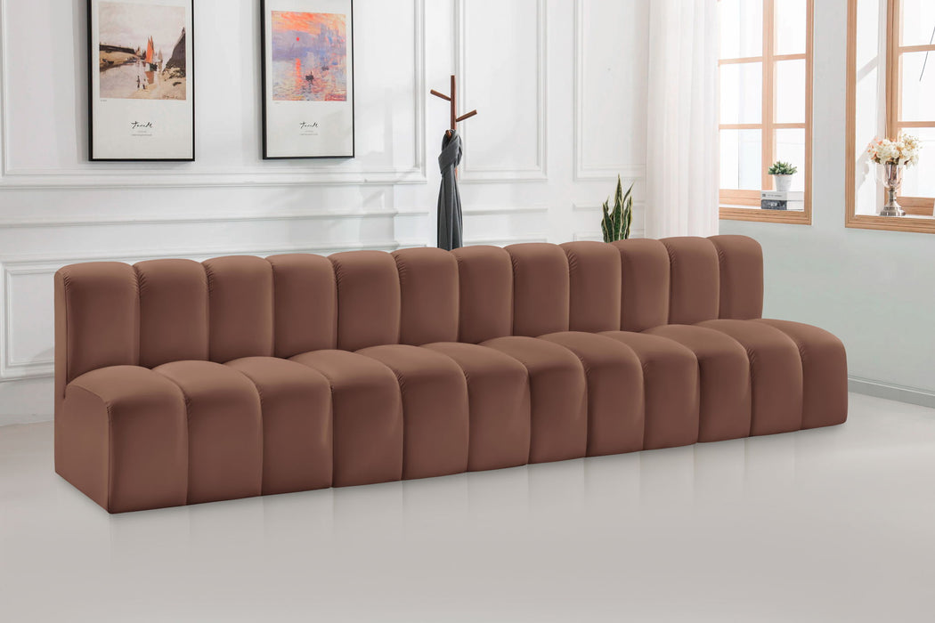 Arc - Faux Leather 4 Seats Modular Sofa - Simple Home Plus