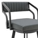 Capri - 26" Swivel Modern Black Metal And Slate Gray Faux Leather Barstool - Simple Home Plus