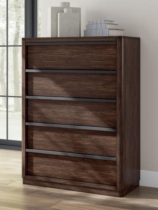 Dilenno - Dark Brown - Five Drawer Chest - Simple Home Plus