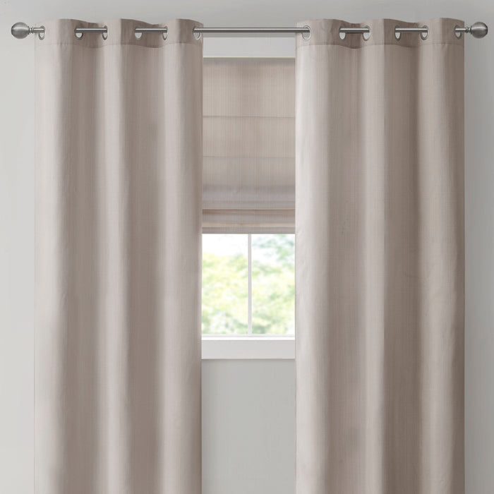 Galen - 23" Basketweave Room Darkening Cordless Roman Shade - Taupe - Simple Home Plus