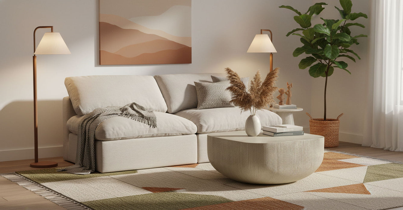 Indulge - Linen 2 Seat Modular Armless Sofa - Simple Home Plus