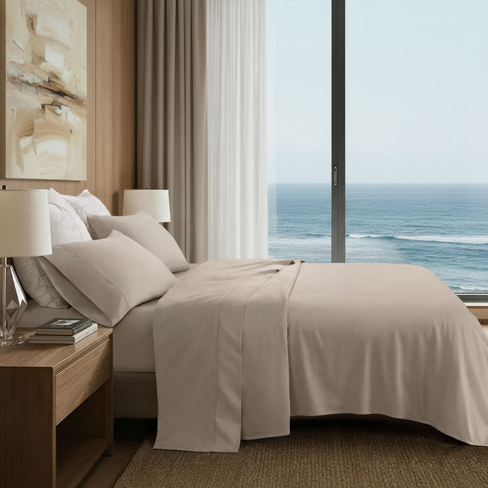 Elina Supima - 4 Piece King Sheet Set - Linen
