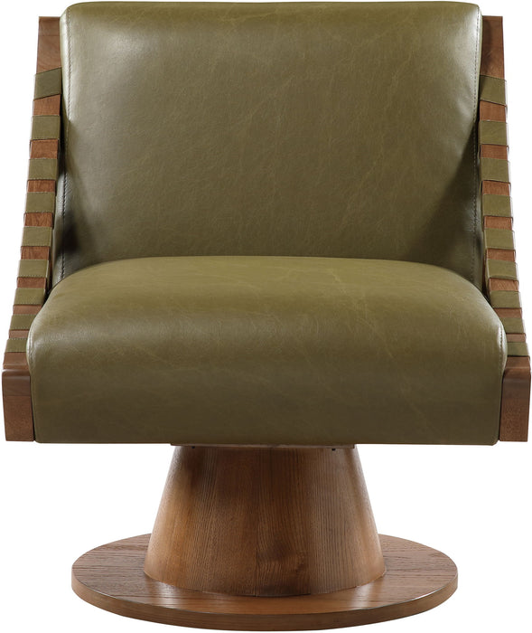Millwin - Swivel Accent Chair With Brown Base - Simple Home Plus