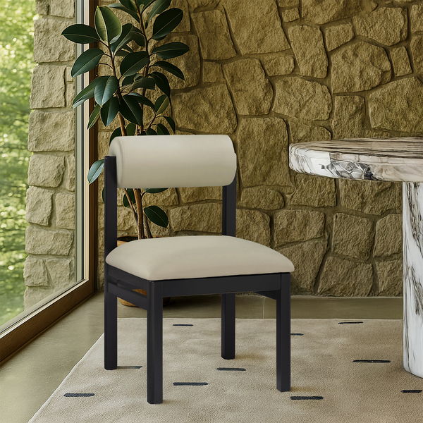 Roundhill - Faux Leather Dining Chair (Set of 2) - Black Frame