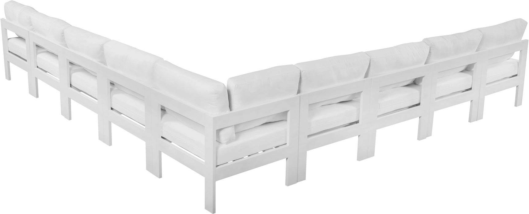 Nizuc - Outdoor Patio 9 Piece Modular Sectional With White Frame - Simple Home Plus