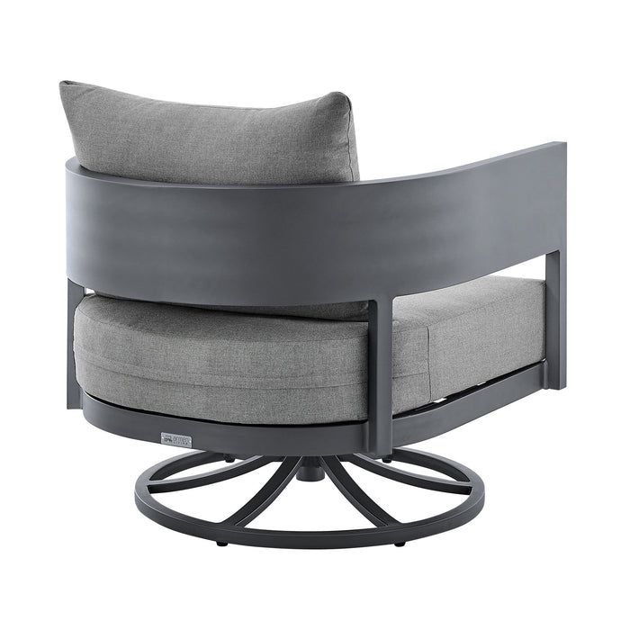 Menorca - Outdoor Patio Swivel Rocking Chair - Gray - Simple Home Plus