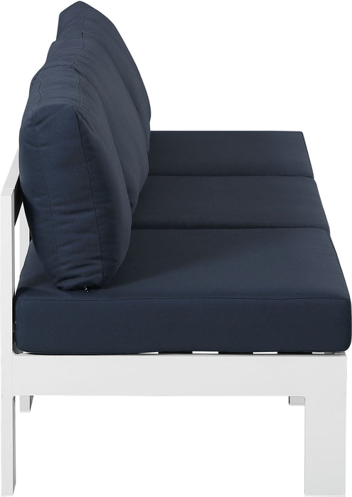 Nizuc - Outdoor Patio 3 Seat Armless Modular Sofa With White Frame - Simple Home Plus