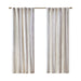 Samara - 50x95" Poly Printed Curtain Panel With Tufted Stripe And Lining - White / Brown - Simple Home Plus