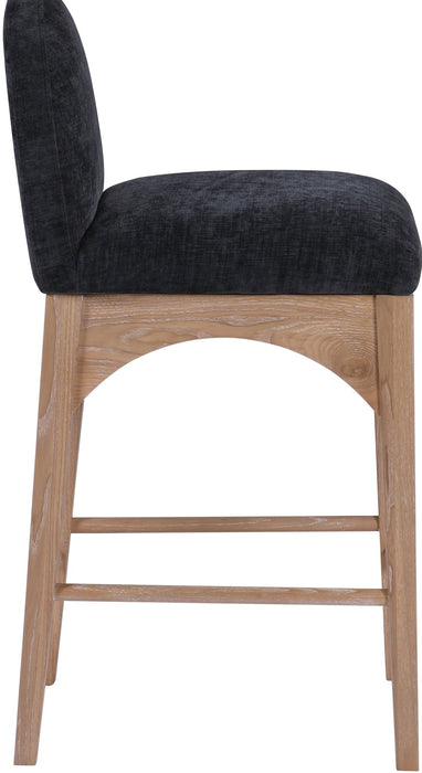 Waldorf - Chenille Stool With Natural Legs - Simple Home Plus