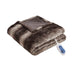 Zuri - Oversized Faux Fur Heated Throw - Brown - Simple Home Plus