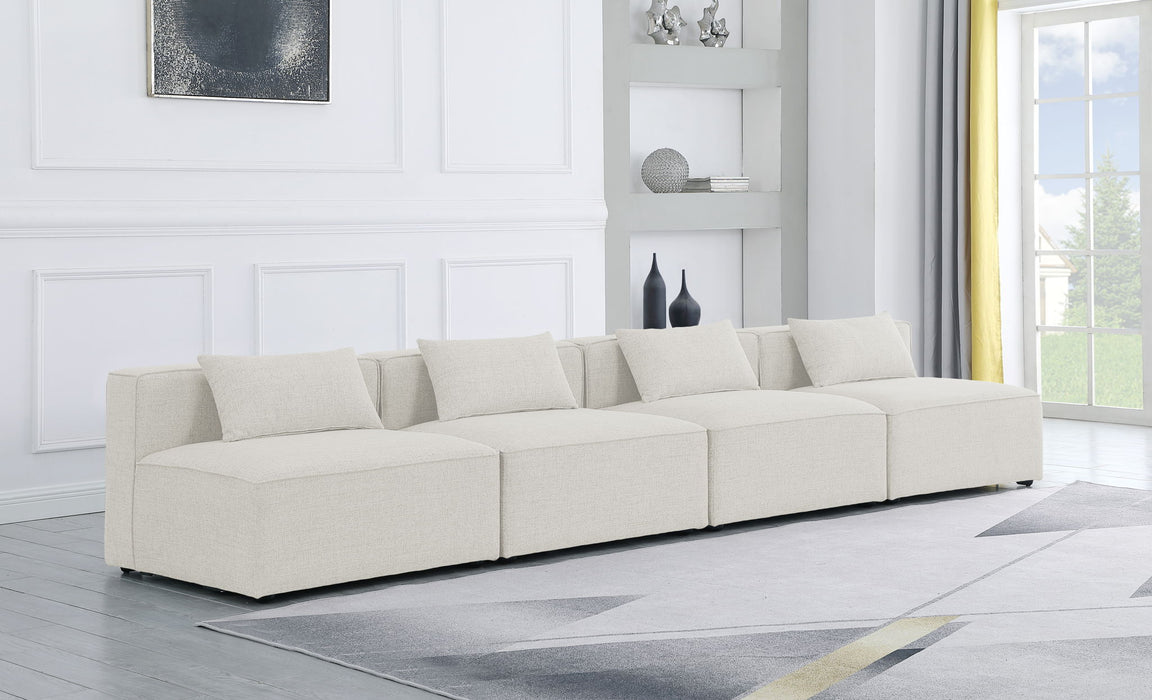 Cube - Linen Modular 4 Seat Armless Sofa - Simple Home Plus