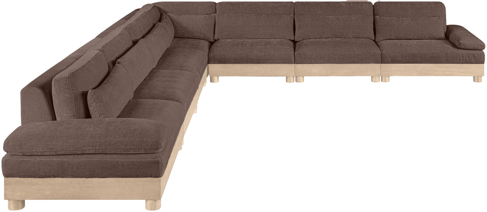Turin - Chenille Fabric Upholstered Modular Sectional - Brown - Simple Home Plus