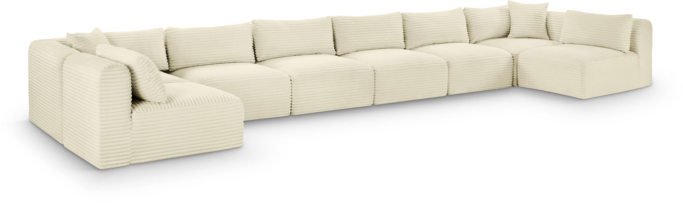 Shaggy - 8 Piece Modular U-Shaped Armless Sectional - Simple Home Plus