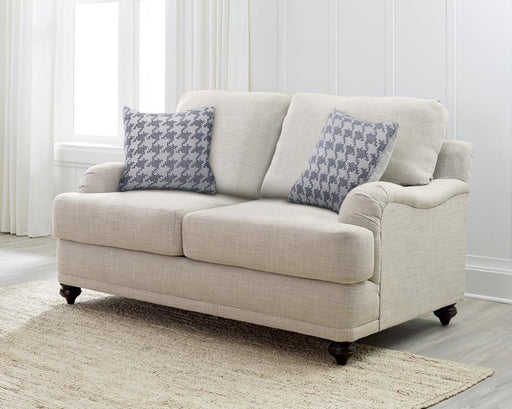 Glenn - Upholstered English Arm Loveseat - Light Gray And Blue - Simple Home Plus