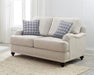 Glenn - Upholstered English Arm Loveseat - Light Gray And Blue - Simple Home Plus