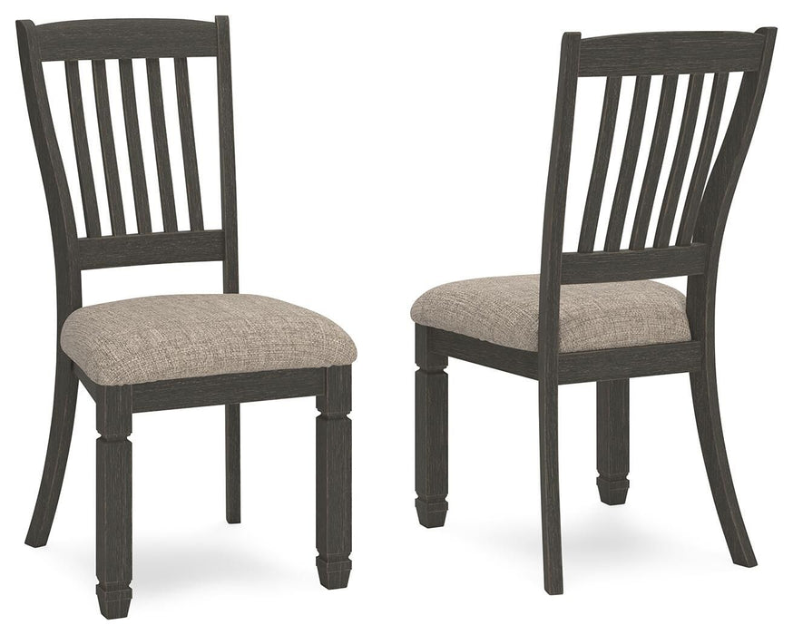 Tyler Creek - Dining UPH Side Chair (Set of 2) - Slatback - Black / Grayish Brown - Simple Home Plus