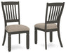 Tyler Creek - Dining UPH Side Chair (Set of 2) - Slatback - Black / Grayish Brown - Simple Home Plus