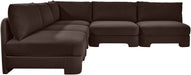 Hammond - Velvet Performance Fabric Upholstered 5 Piece Armless Sectional - Simple Home Plus