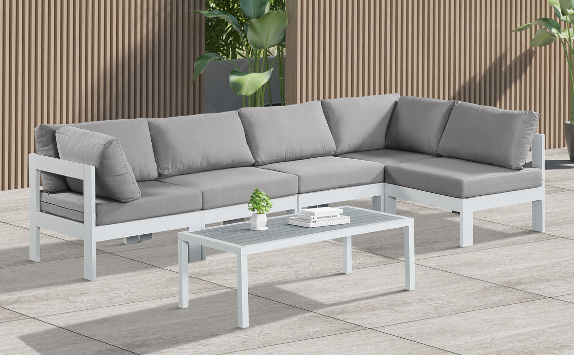 Nizuc - Outdoor Patio 5 Piece Modular Sectional With White Frame - Simple Home Plus