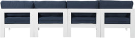 Nizuc - Outdoor Patio 4 Seat Armless Modular Sofa With White Frame - Simple Home Plus