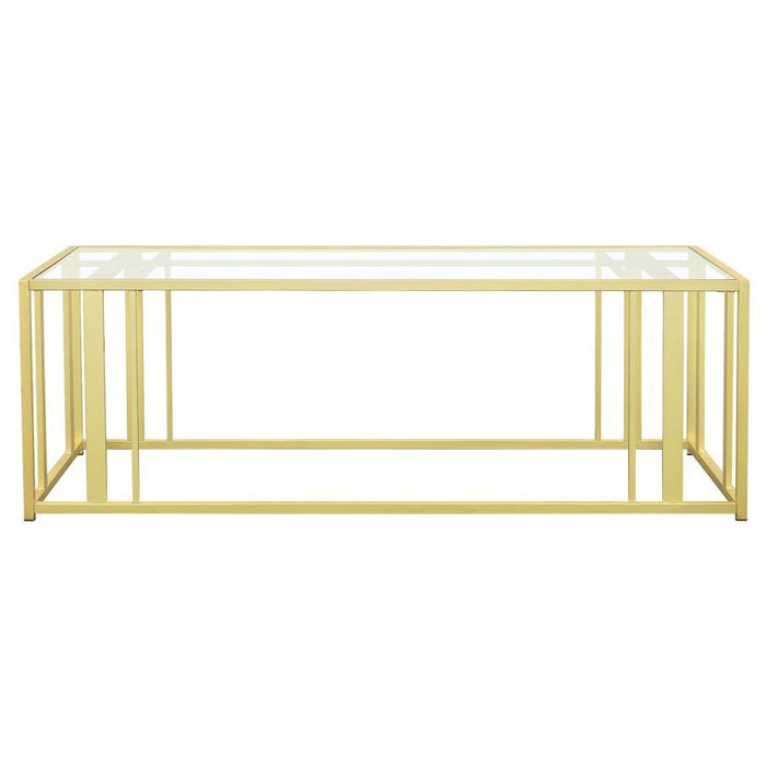 Adri - Rectangular Glass Top Coffee Table - Simple Home Plus