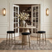 Ferro - Performance Fabric Upholstered Backless Bar Stool - Antique Brass - Simple Home Plus