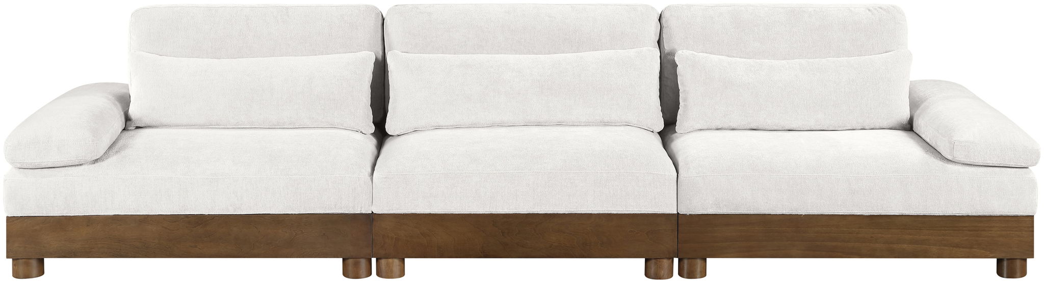 Turin - Chenille Fabric Upholstered Modular Sectional - Cream - Simple Home Plus