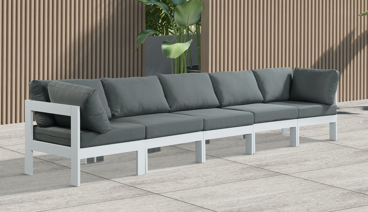 Nizuc - Outdoor Patio 5 Seat Modular Sofa With White Frame - Simple Home Plus