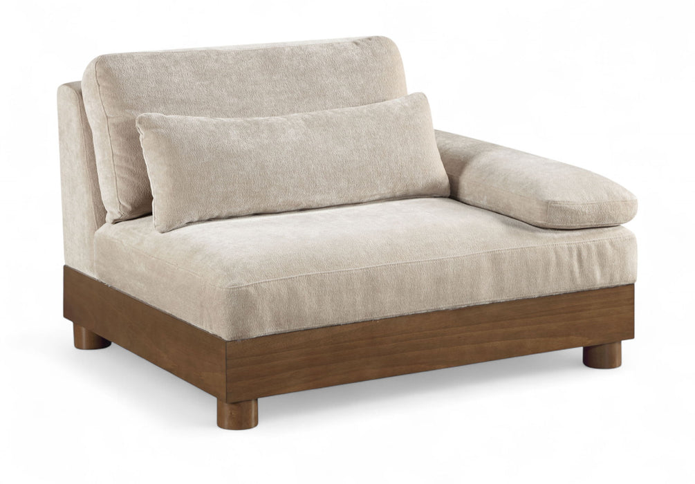 Turin - Fabric Upholstered Modular Arm Chair - Taupe - Simple Home Plus