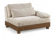 Turin - Fabric Upholstered Modular Arm Chair - Taupe - Simple Home Plus