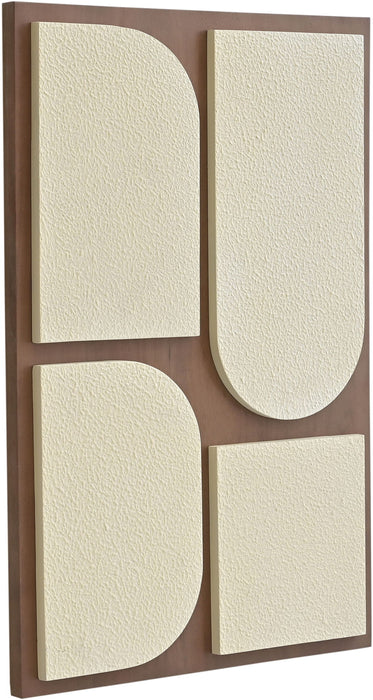 Icon - Mango Wood 4 Piece Wall Art - Brown / Natural - Simple Home Plus