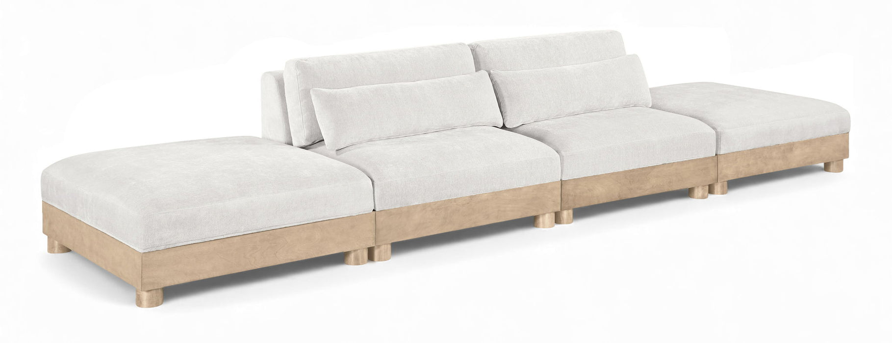 Turin - Chenille Fabric Upholstered Modular Sectional - White - Simple Home Plus