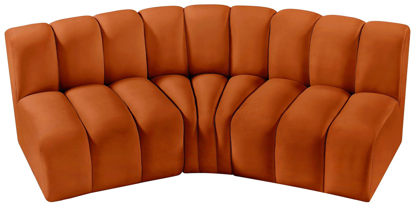 Arc - Velvet 3 Piece Modular Corner Sofa - Simple Home Plus