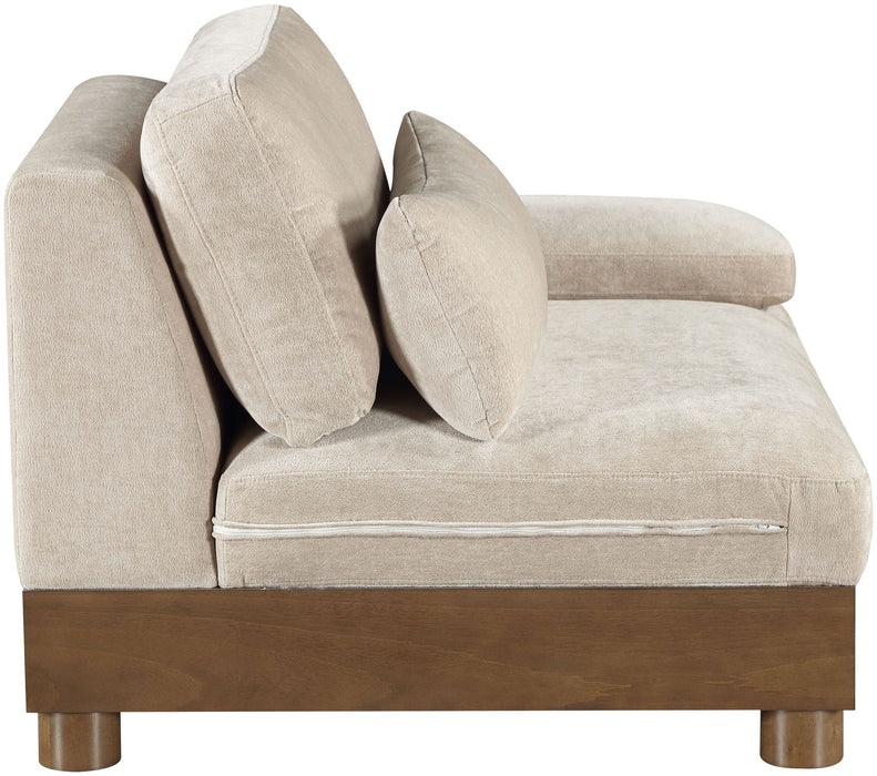 Turin - Fabric Upholstered Modular Arm Chair - Taupe - Simple Home Plus