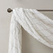Irina - Diamond Sheer Embroidered Window Scarf - White / Gray - Simple Home Plus