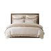 Linen Blend - King/California King Duvet Cover Set - White/Gold - Simple Home Plus