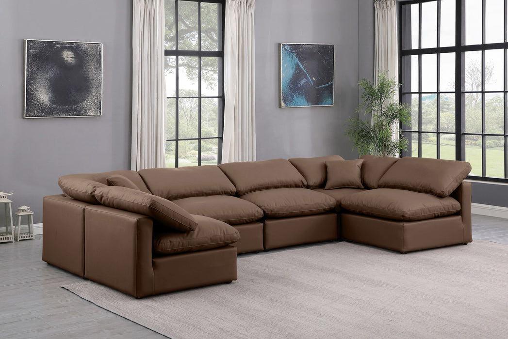 Indulge - Faux Leather 6 Piece Modular U-Shaped Sectional - Simple Home Plus