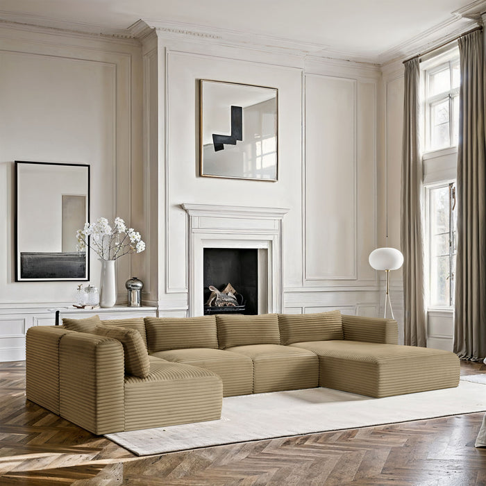 Shaggy - 5 Piece Modular U-Shaped Sectional - Simple Home Plus