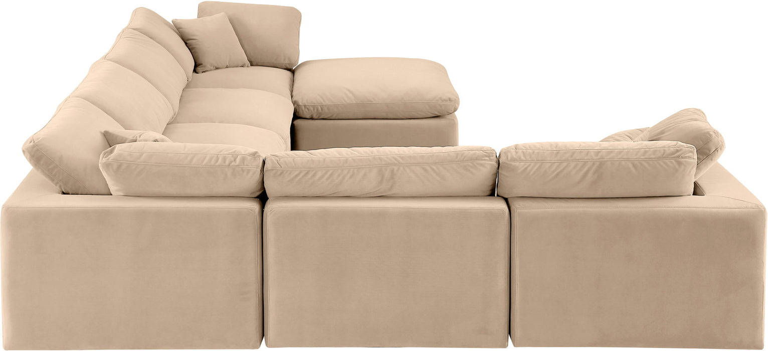 Comfy - 7 Piece Velvet Modular Sectional With Chaise - Simple Home Plus