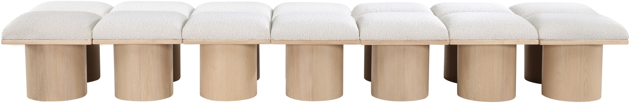 Pavilion - 14 Piece Modular Bench With Natural Base - Simple Home Plus