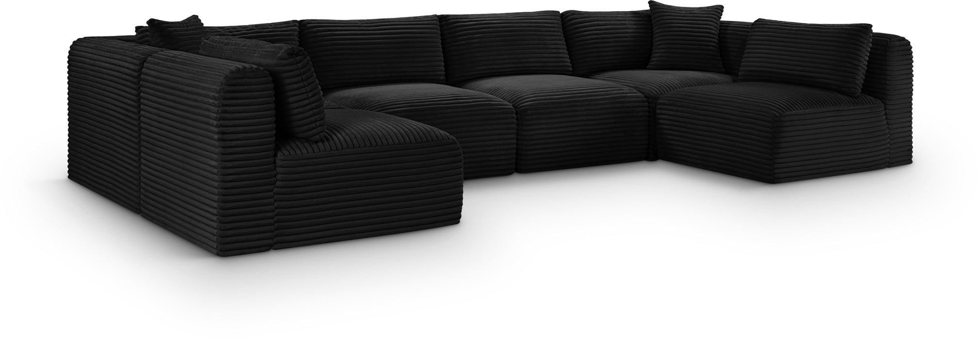 Shaggy - 6 Piece Modular U-Shaped Armless Sectional - Simple Home Plus