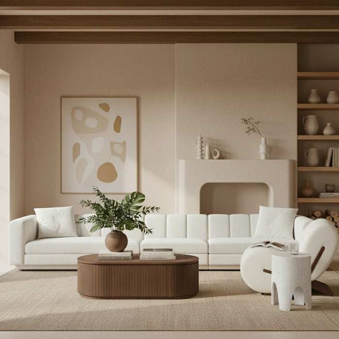 Modari - Sectional - Cream - Simple Home Plus