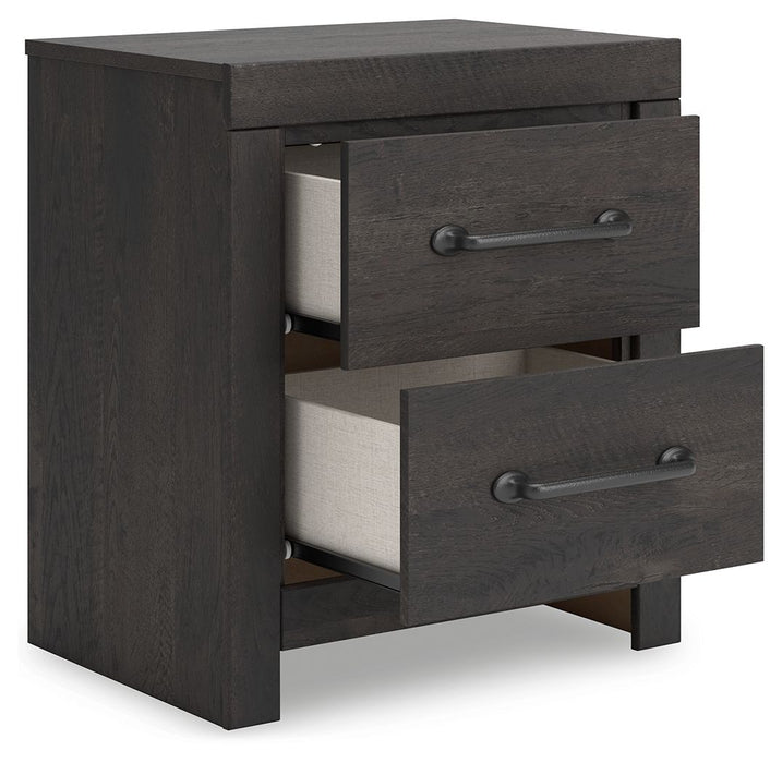 Hollivern - Dark Gray - Two Drawer Night Stand - Simple Home Plus